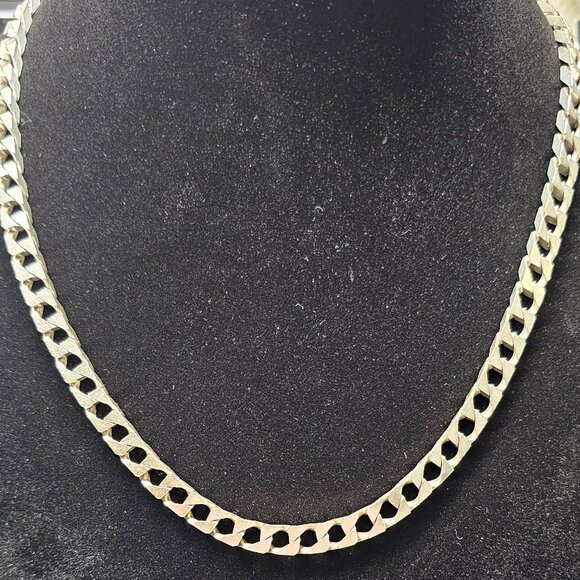 Jewelry - Solid 925 Italy Diamond Cut Curb Chain 20” 44g Heavy Sterling Silver 6.5mm